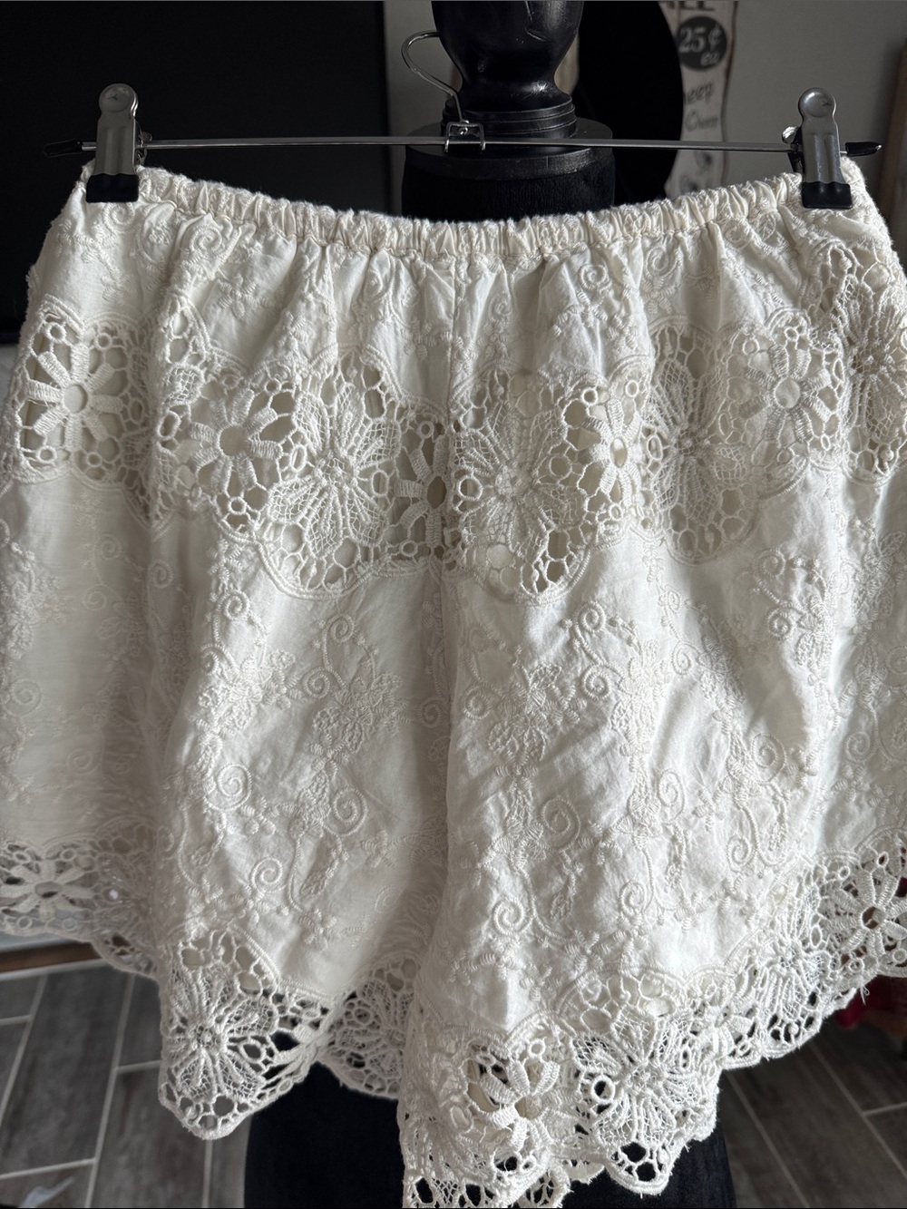 Free People Ashtin Set Cream Lace-Top and High-Waist Set- Oversized - Picture 10 of 10